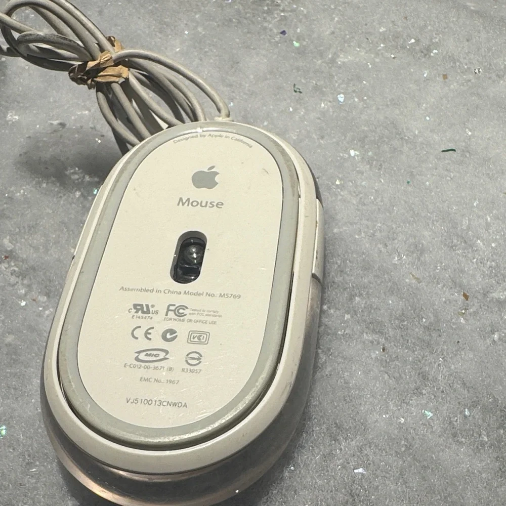 Apple Clear and White Wired Mouse